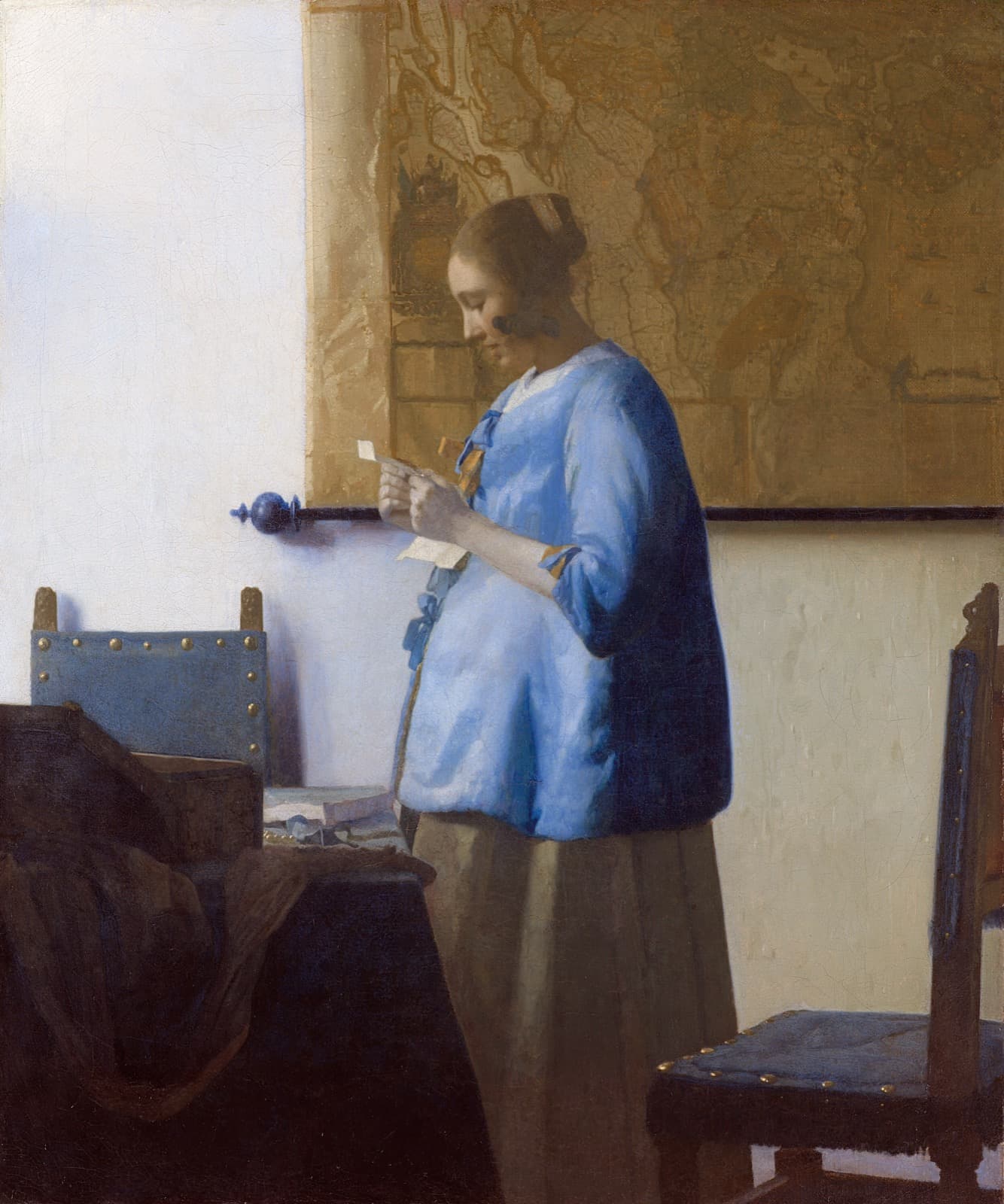 Johannes Vermeer, Woman in Blue Reading a Letter, ca. 1663. Rijksmuseum, Amsterdam.