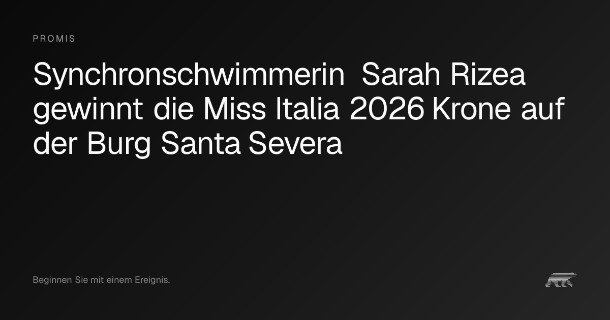 Synchronschwimmerin Sarah Rizea gewinnt die Miss Italia 2026 Krone auf ...