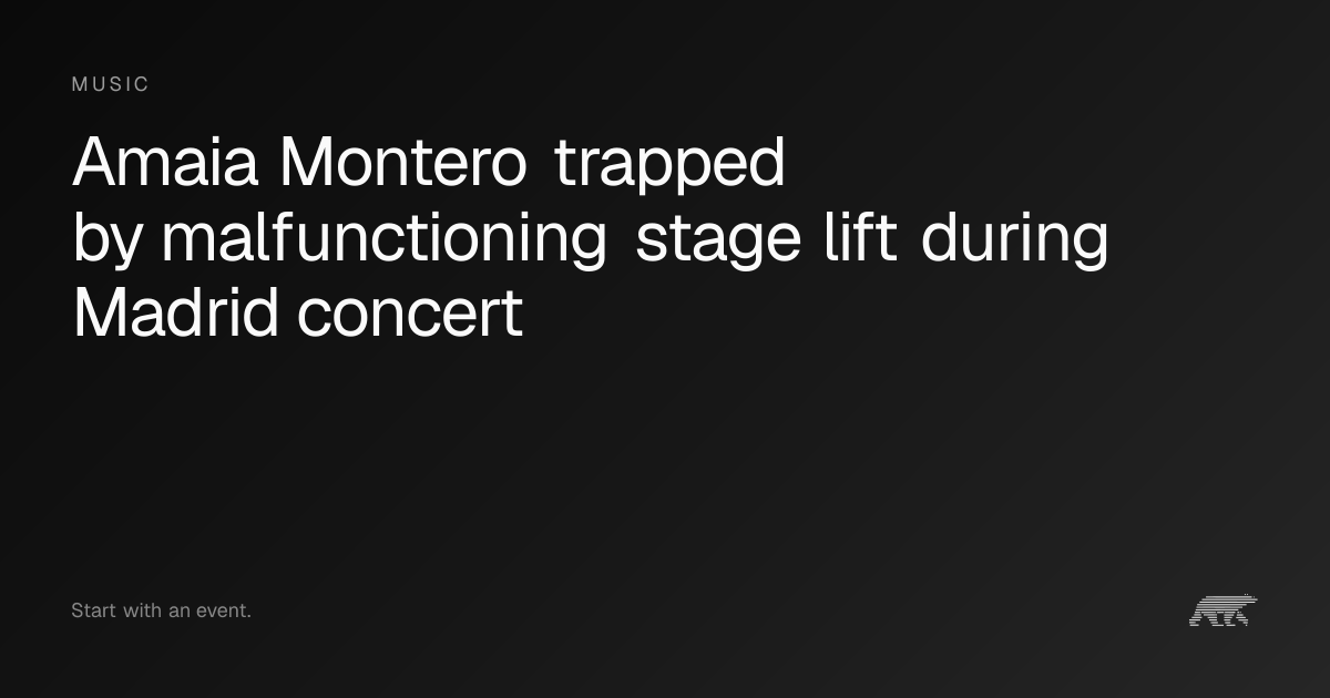 Amaia Montero trapped by malfunctioning stage lift during Madrid ...