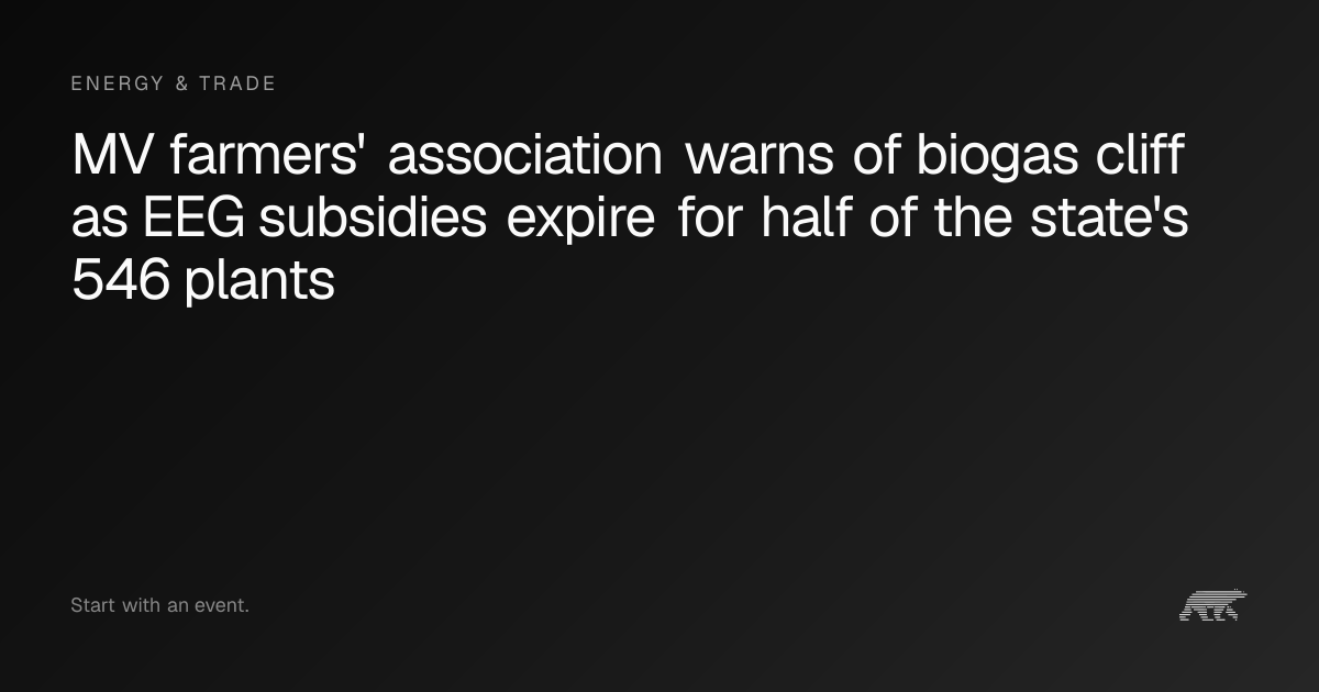 MV farmers' association warns of biogas cliff as EEG subsidies expire ...
