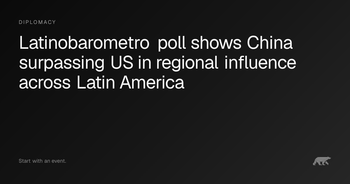 Latinobarometro poll shows China surpassing US in regional influence ...