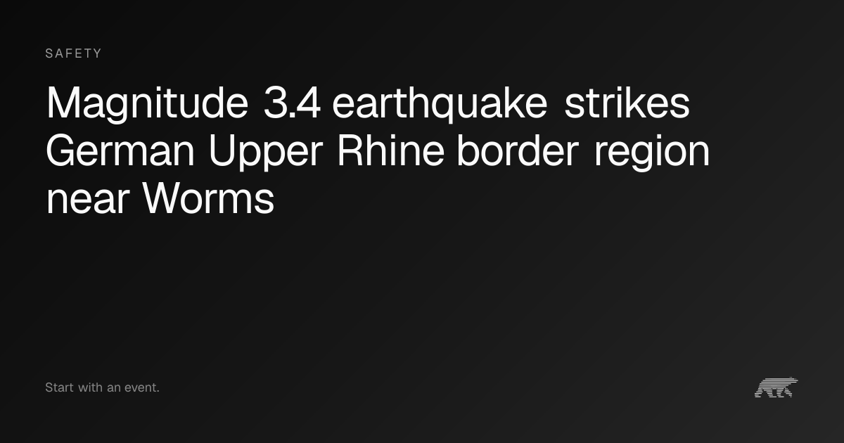 Magnitude 3.4 earthquake strikes German Upper Rhine border region near ...