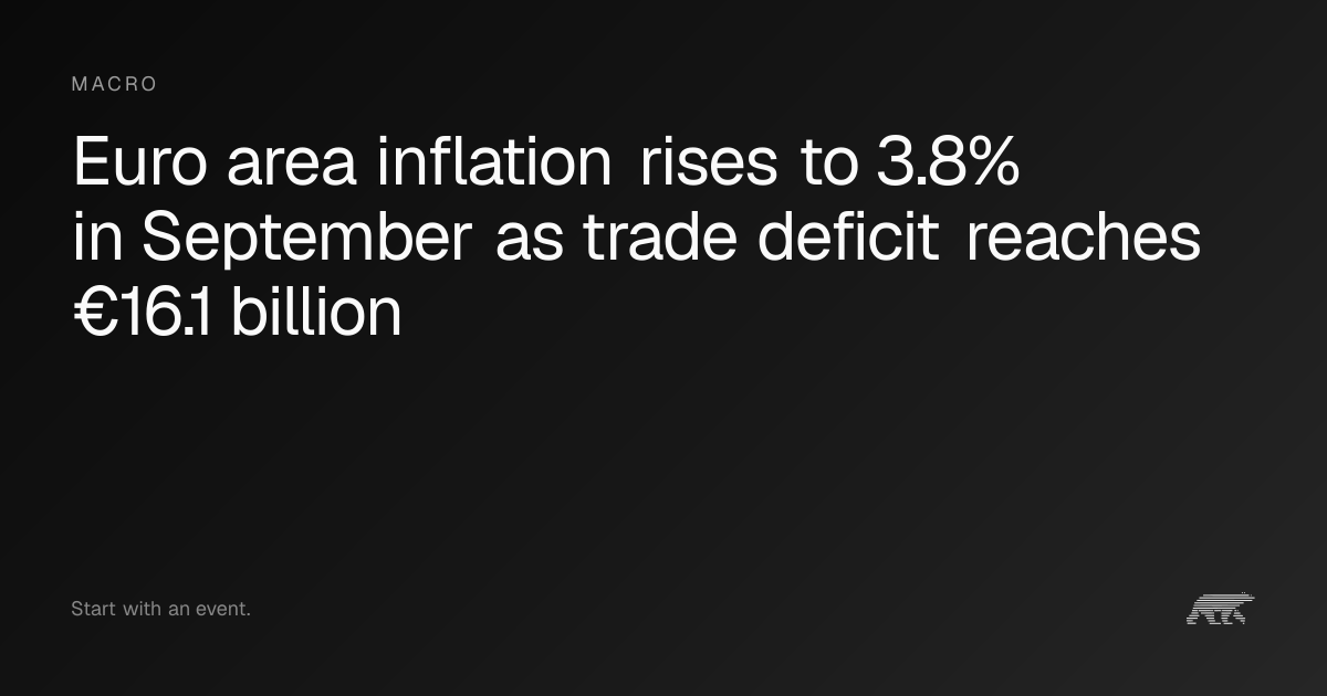 Euro area inflation rises to 3.8% in September as trade deficit reaches ...
