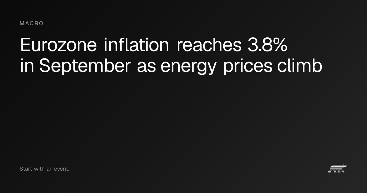 Eurozone inflation reaches 3.8% in September as energy prices climb ...