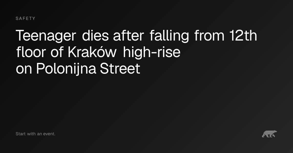 Teenager dies after falling from 12th floor of Kraków high-rise on ...