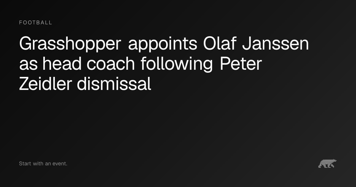 Grasshopper appoints Olaf Janssen as head coach following Peter Zeidler ...