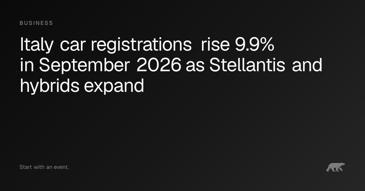 Italy car registrations rise 9.9% in September 2026 as Stellantis and ...
