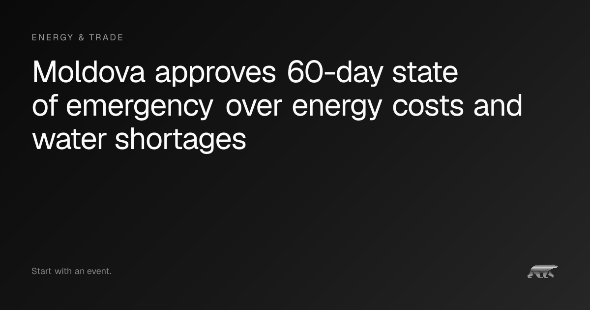 Moldova approves 60-day state of emergency over energy costs and water ...