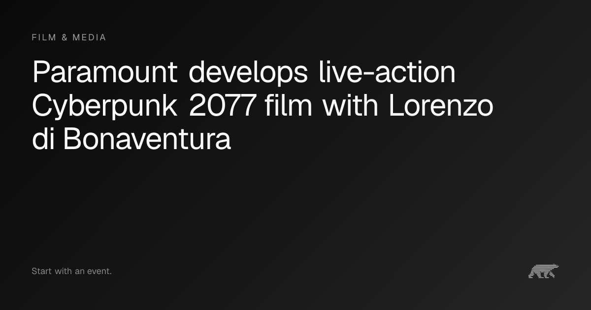 Paramount develops live-action Cyberpunk 2077 film with Lorenzo di ...