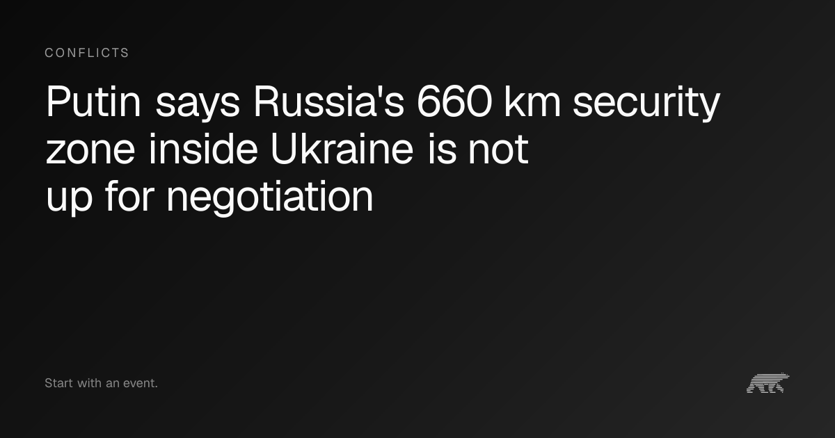 Putin says Russia's 660 km security zone inside Ukraine is not up for ...