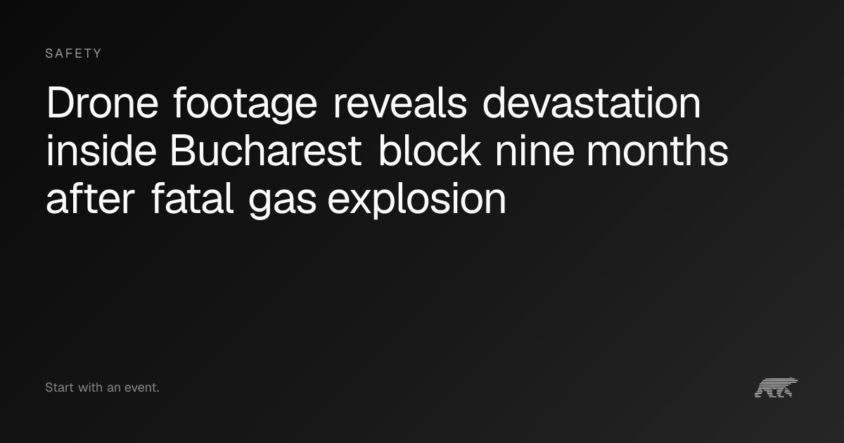 Drone footage reveals devastation inside Bucharest block nine months ...