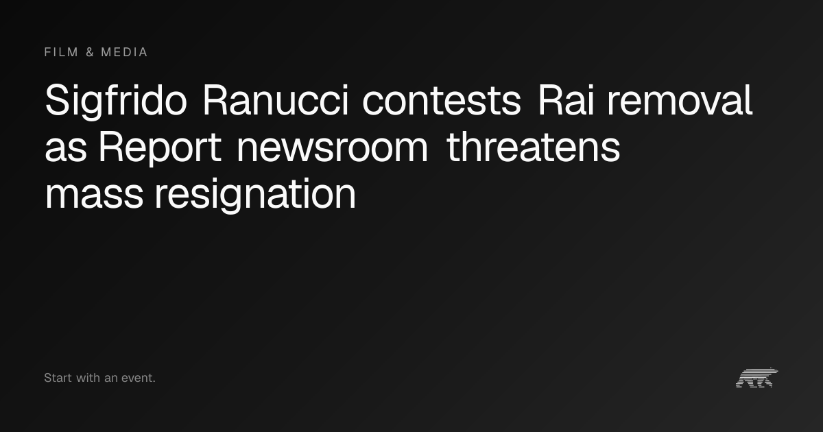 Sigfrido Ranucci contests Rai removal as Report newsroom threatens mass ...