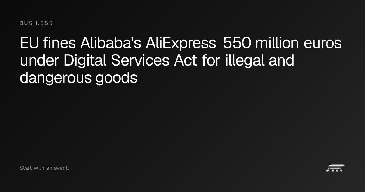 EU fines Alibaba's AliExpress 550 million euros under Digital Services ...