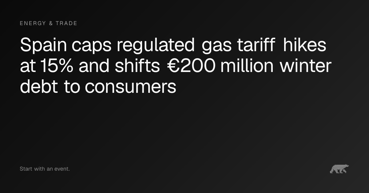 Spain caps regulated gas tariff hikes at 15% and shifts €200 million ...