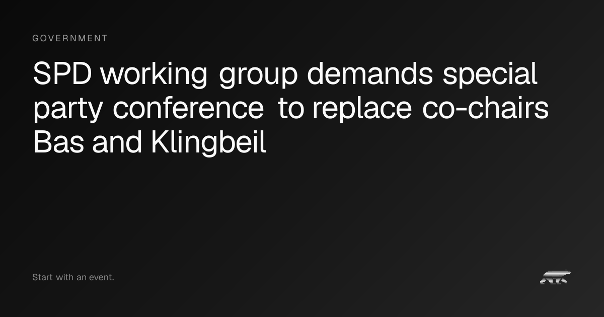 SPD working group demands special party conference to replace co-chairs ...