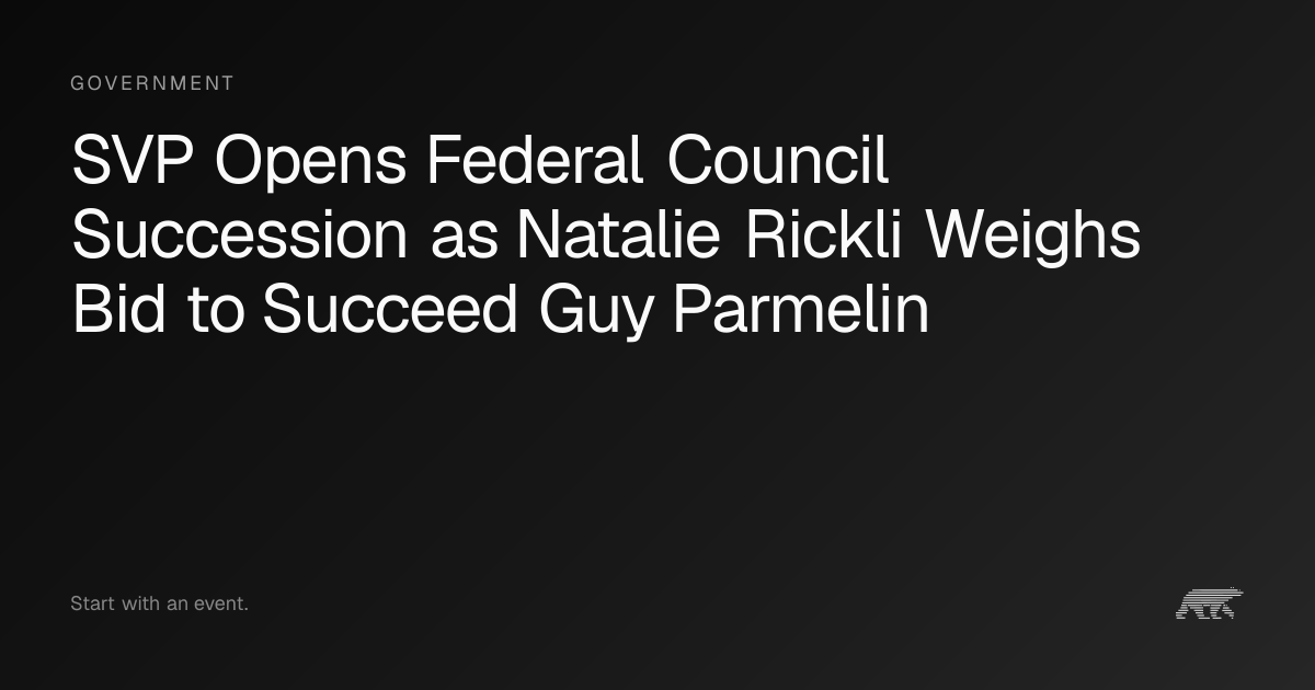 SVP Opens Federal Council Succession as Natalie Rickli Weighs Bid to ...