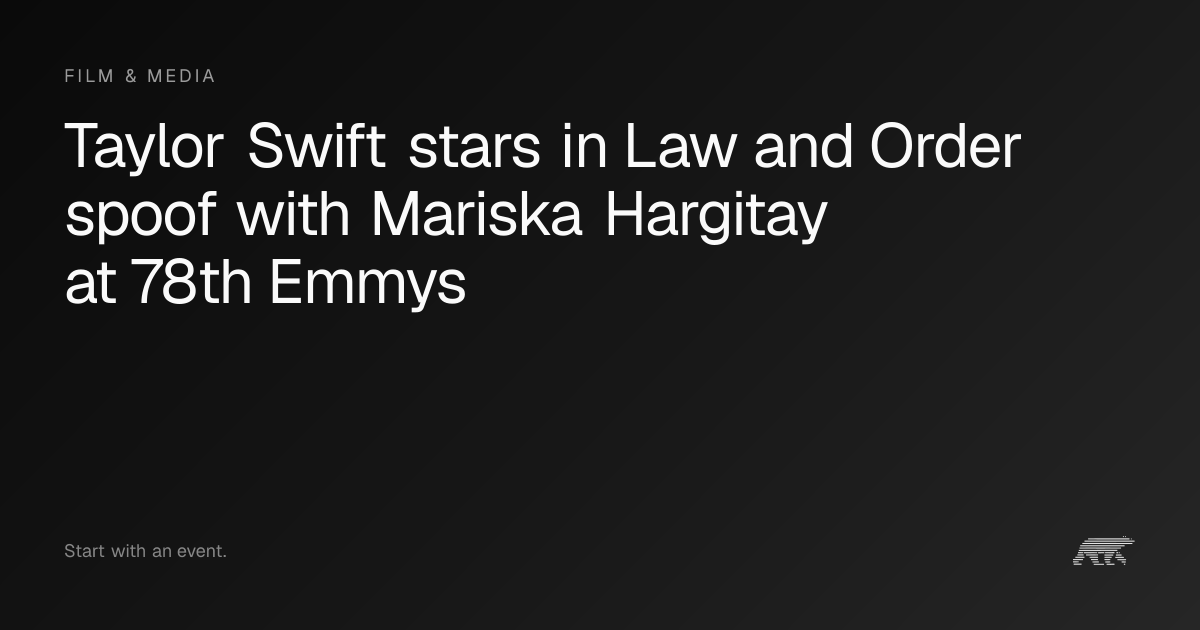 Taylor Swift stars in Law and Order spoof with Mariska Hargitay at 78th ...