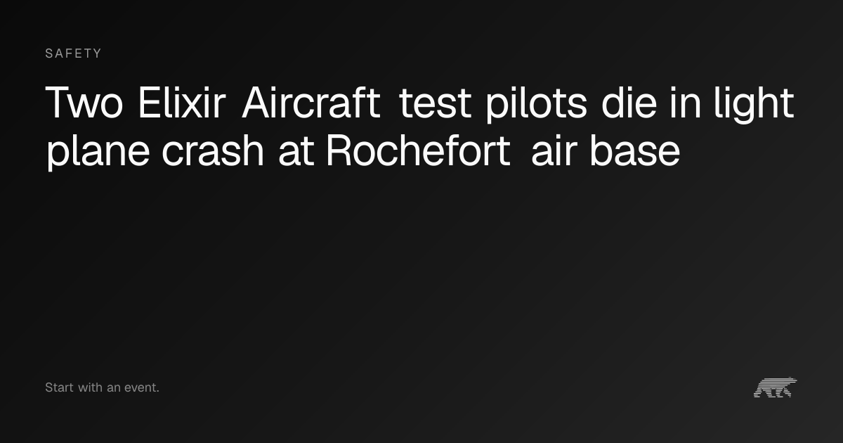 Two Elixir Aircraft test pilots die in light plane crash at Rochefort ...