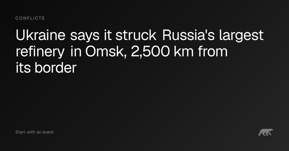 Ukrainian drones hit Russia's largest refinery in Omsk · Pollar