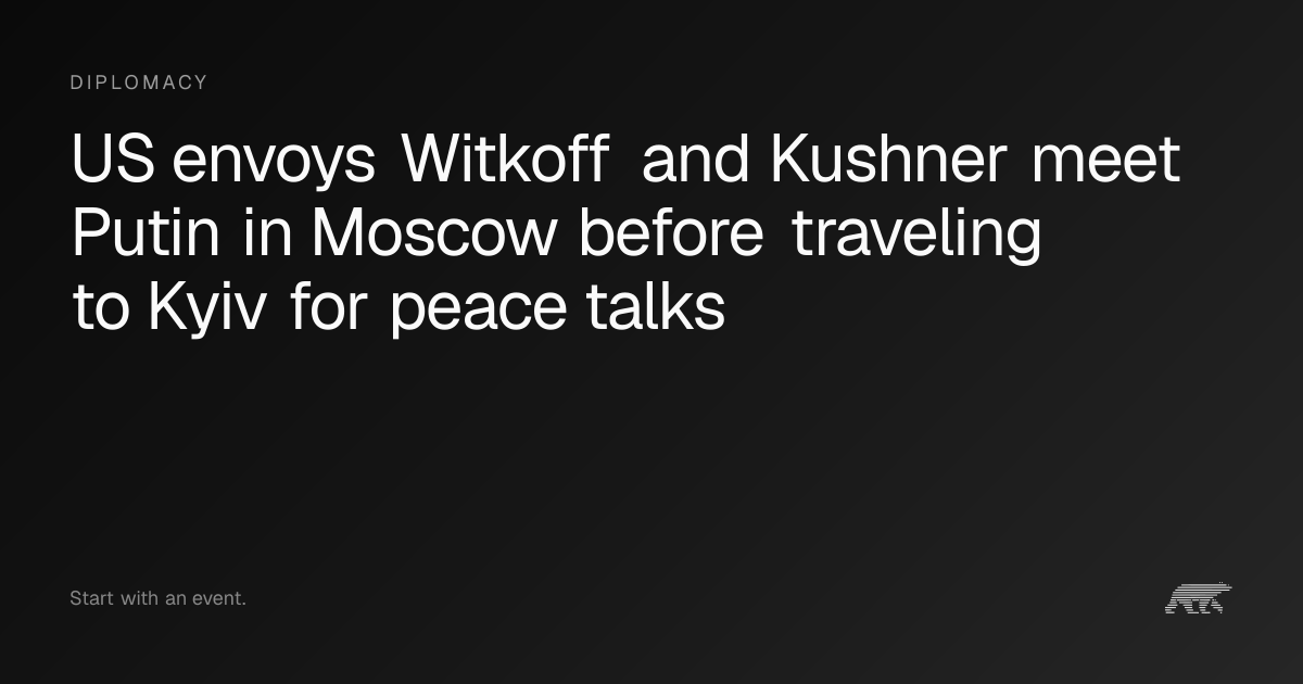 US envoys Witkoff and Kushner meet Putin in Moscow before traveling to ...
