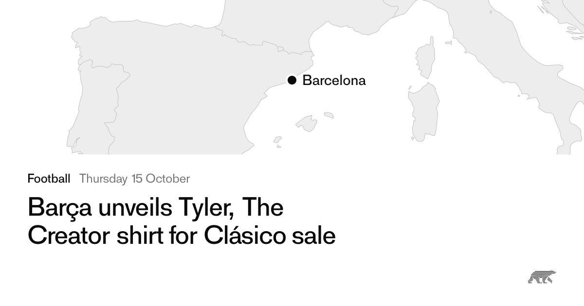 Barça unveils Tyler, The Creator shirt for Clásico sale · Pollar