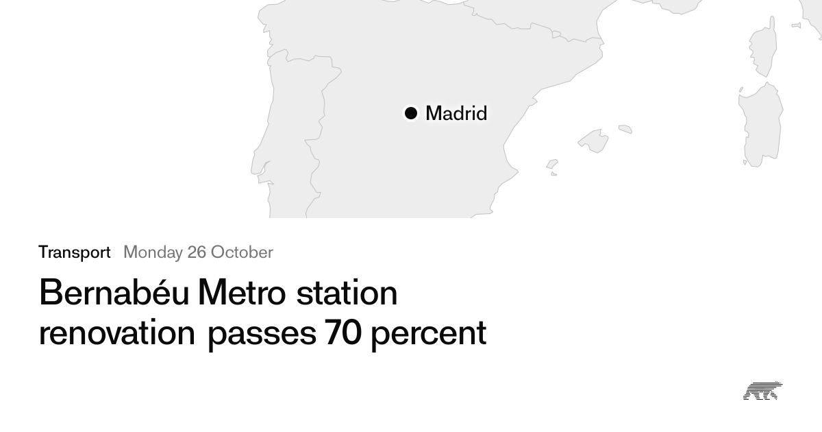Bernabéu Metro station renovation passes 70 percent · Pollar