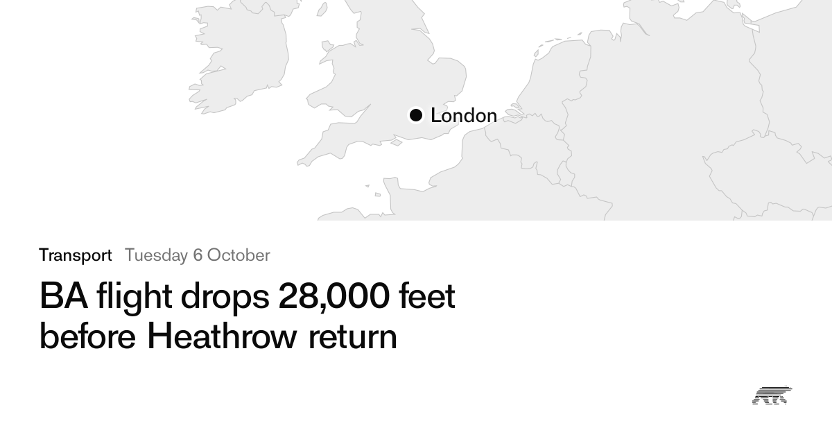BA flight drops 28,000 feet before Heathrow return · Pollar