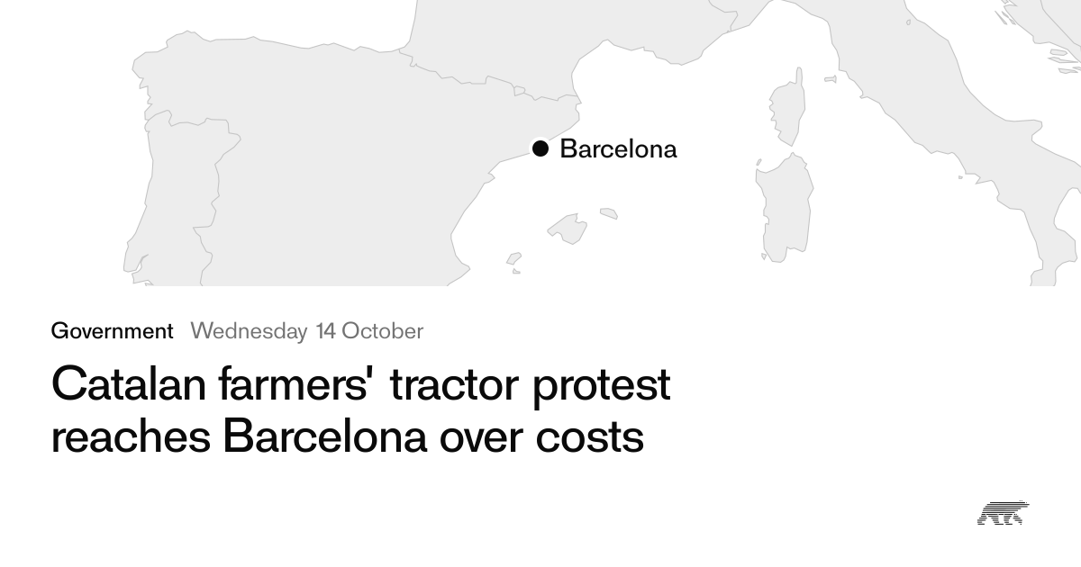 Catalan farmers' tractor protest reaches Barcelona over costs · Pollar