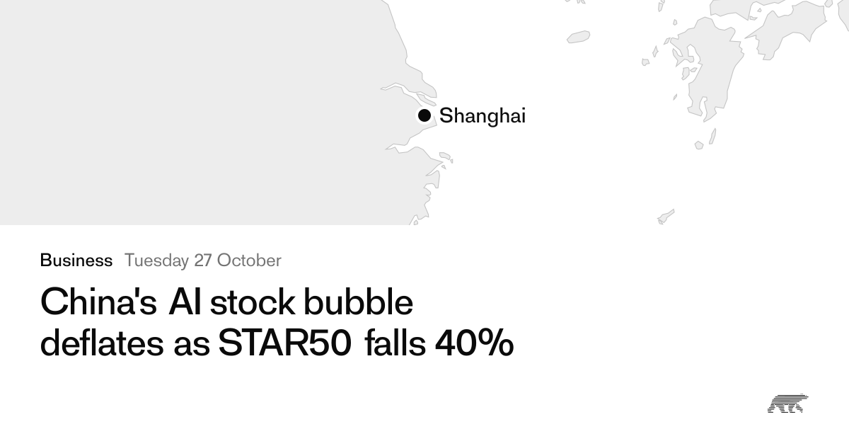China's AI stock bubble deflates as STAR50 falls 40% · Pollar