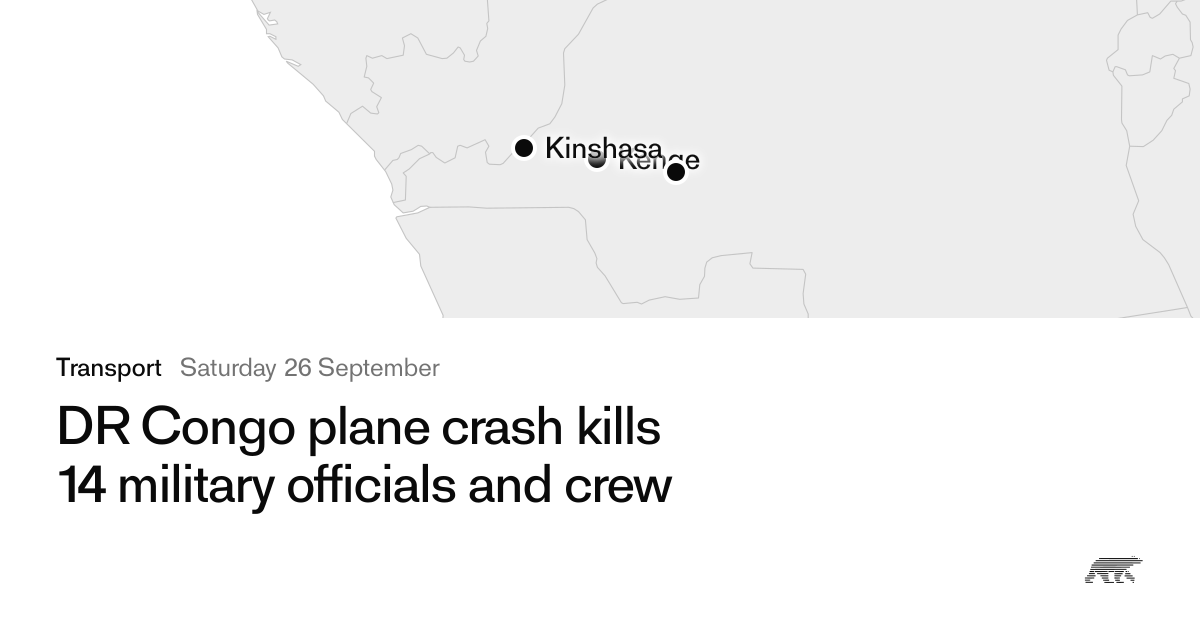 DR Congo plane crash kills 14 military officials and crew · Pollar