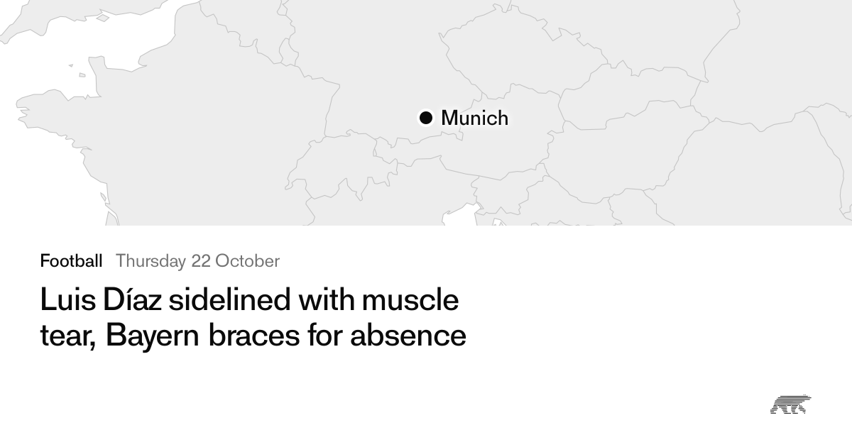 Luis Díaz sidelined with muscle tear, Bayern braces for absence