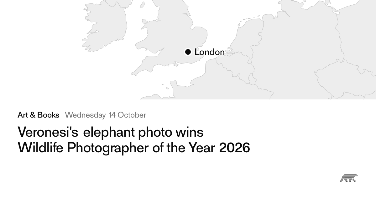 Veronesi's elephant photo wins Wildlife Photographer of the Year 2026