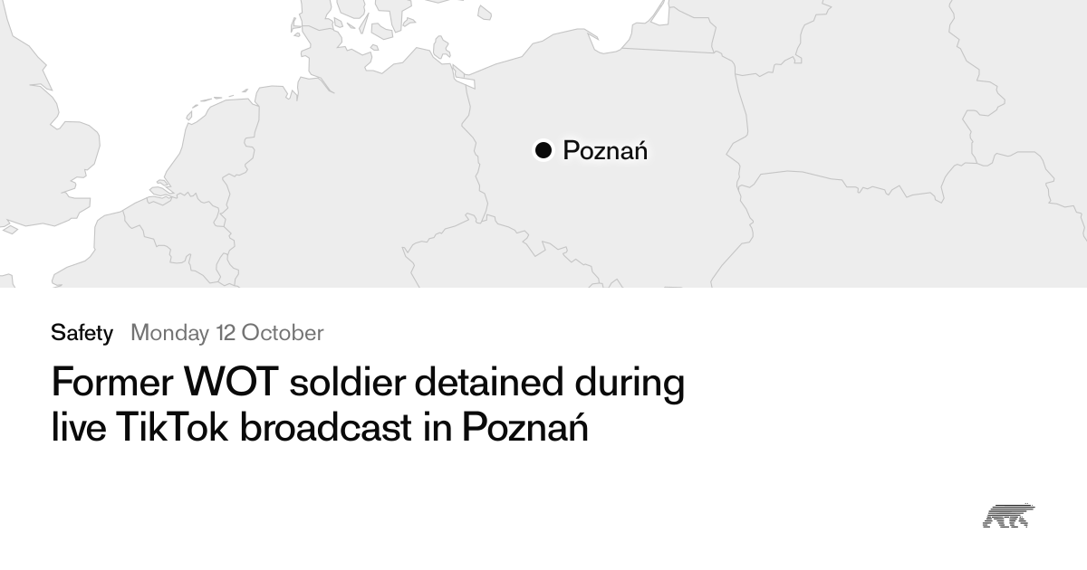 Former WOT soldier detained during live TikTok broadcast in Poznań