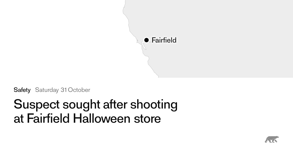 Suspect sought after shooting at Fairfield Halloween store · Pollar