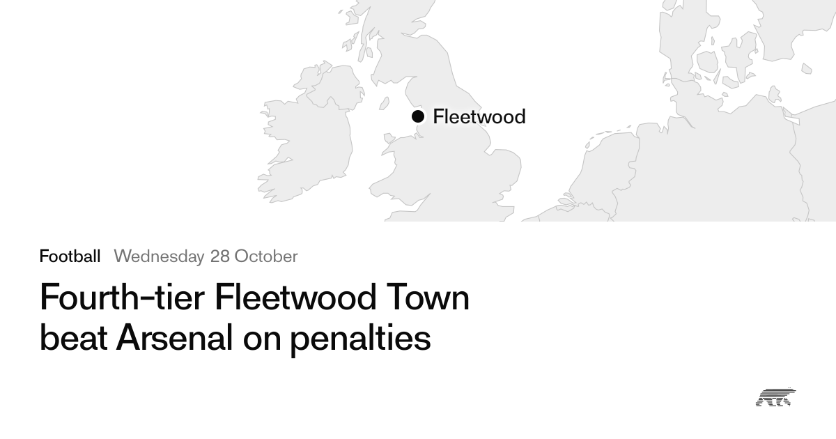 Fleetwood Town stun Arsenal on penalties in Carabao Cup · Pollar