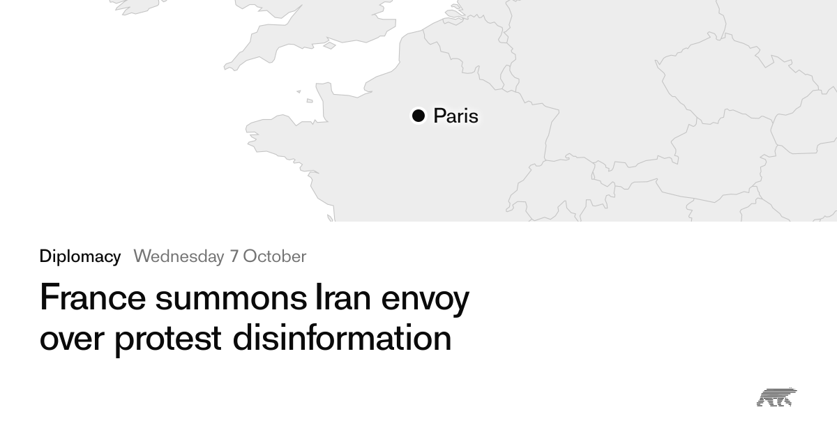 France summons Iran envoy over protest disinformation · Pollar