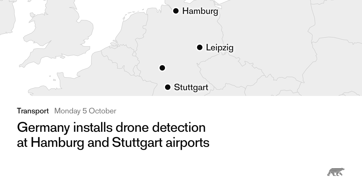 Germany installs drone detection at Hamburg and Stuttgart airports