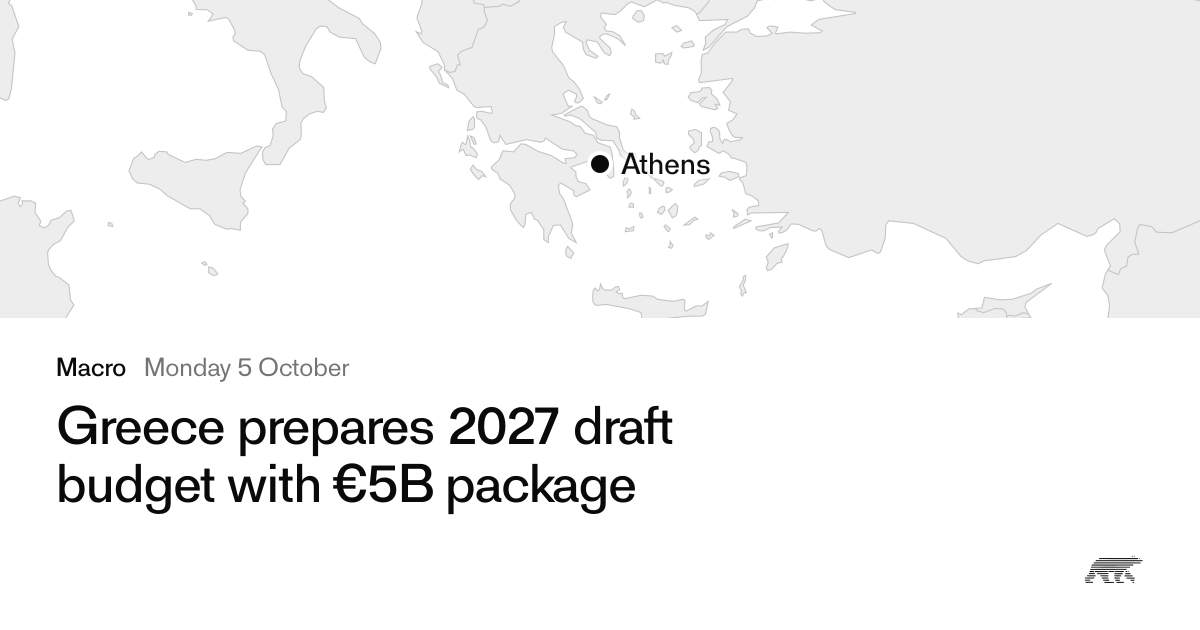 Greece prepares 2027 draft budget with €5B package · Pollar