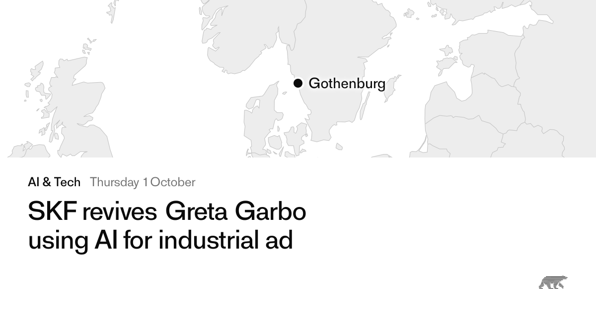 SKF revives Greta Garbo using AI for industrial ad · Pollar