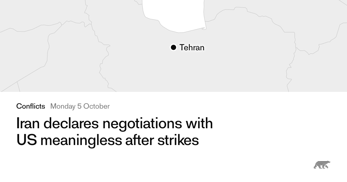 Iran declares negotiations with US meaningless after strikes · Pollar