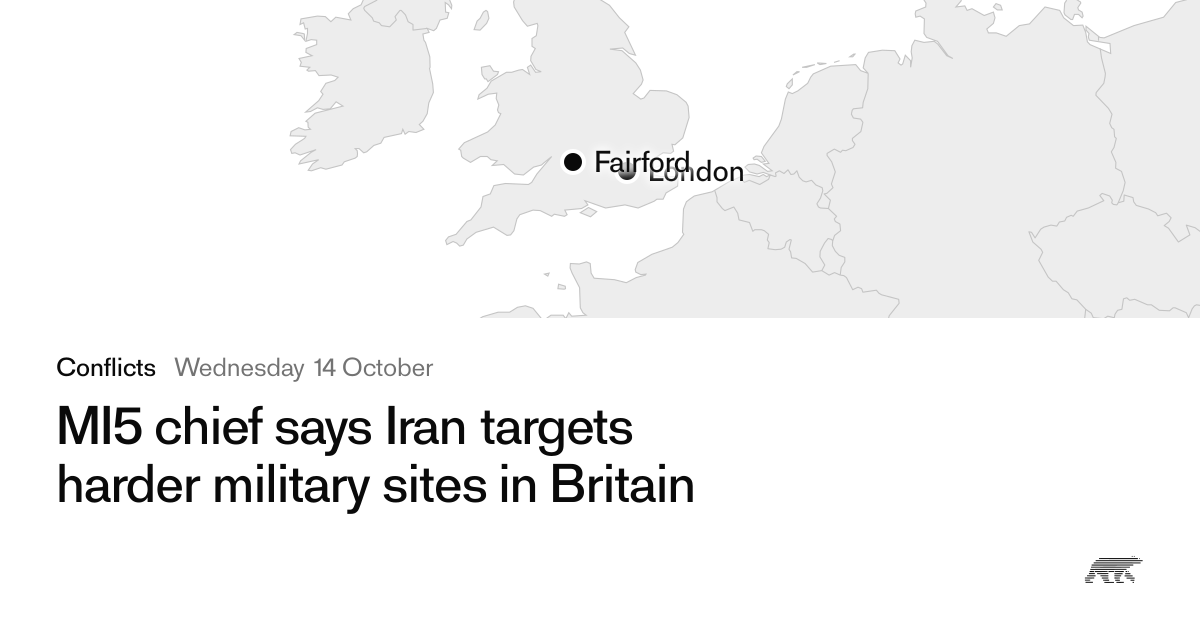 MI5 chief says Iran targets harder military sites in Britain · Pollar