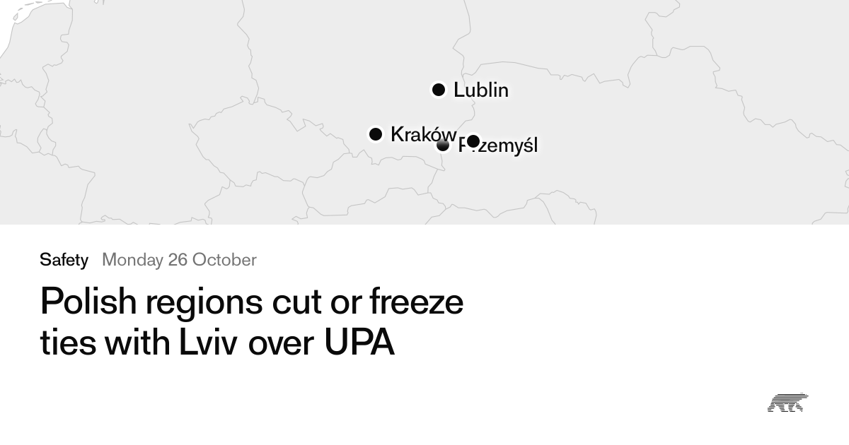Polish regions cut or freeze ties with Lviv over UPA · Pollar