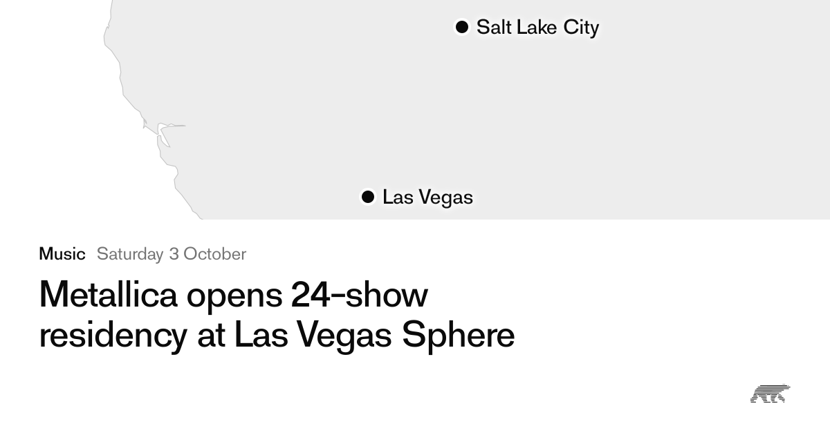 Metallica opens 24-show residency at Las Vegas Sphere · Pollar