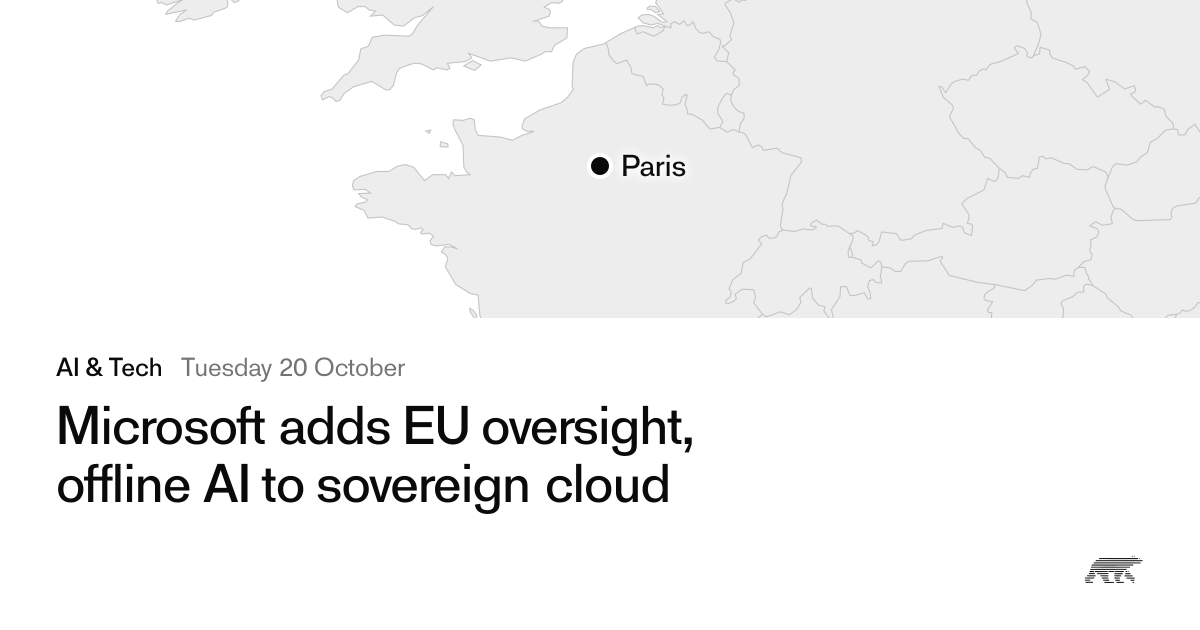 Microsoft adds EU oversight, offline AI to sovereign cloud · Pollar