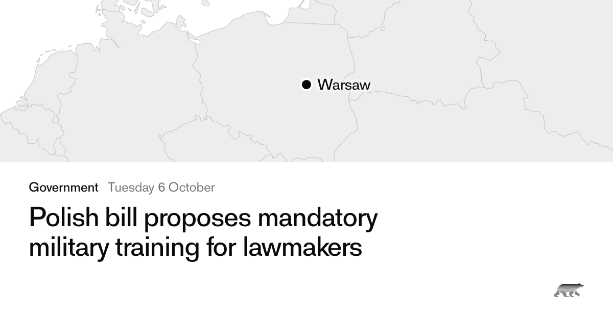 Polish bill proposes mandatory military training for lawmakers