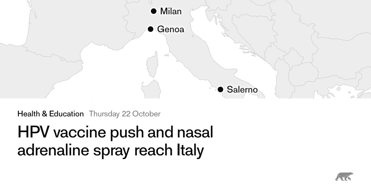 HPV vaccine push and nasal adrenaline spray reach Italy · Pollar