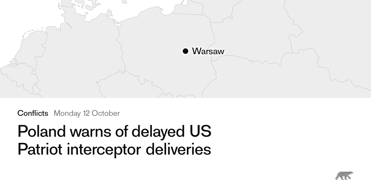 Poland warns of delayed US Patriot interceptor deliveries · Pollar