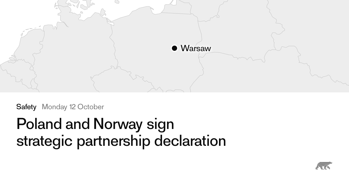 Poland and Norway sign strategic partnership declaration · Pollar