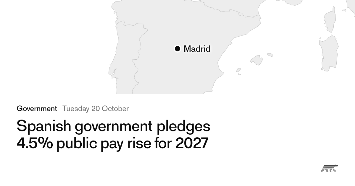 Spanish government pledges 4.5% public pay rise for 2027 · Pollar