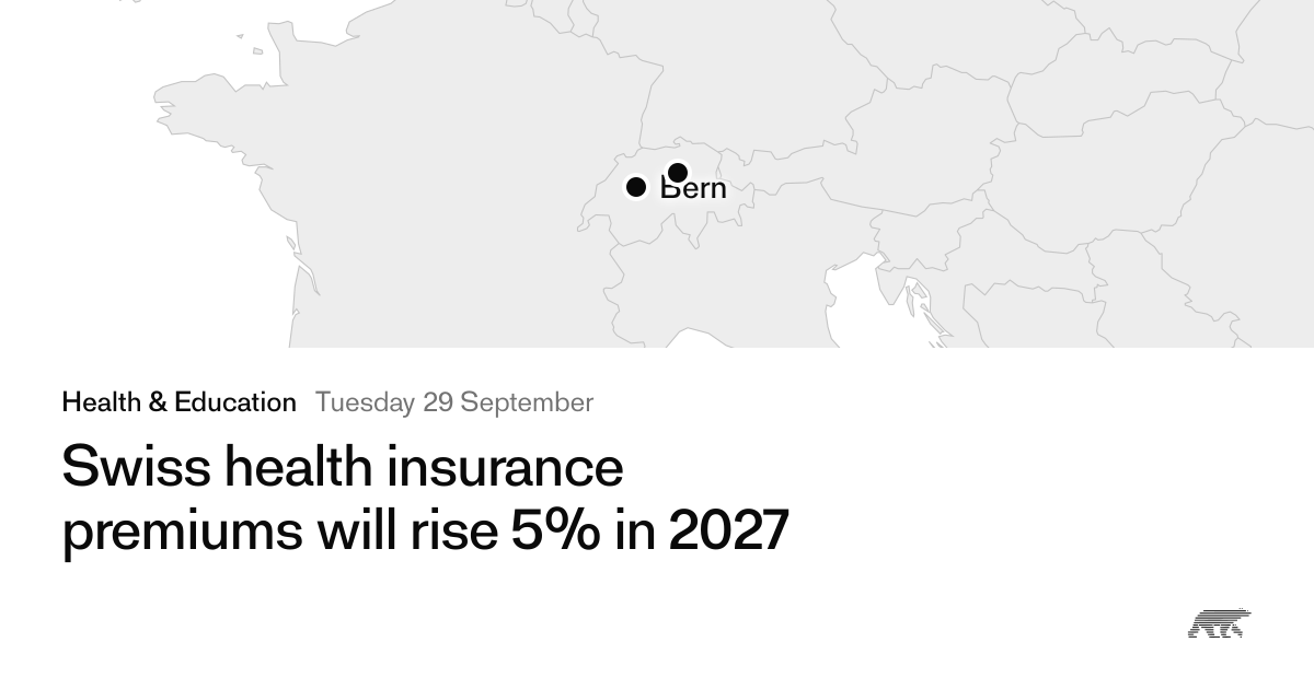 Swiss health insurance premiums will rise 5% in 2027 · Pollar